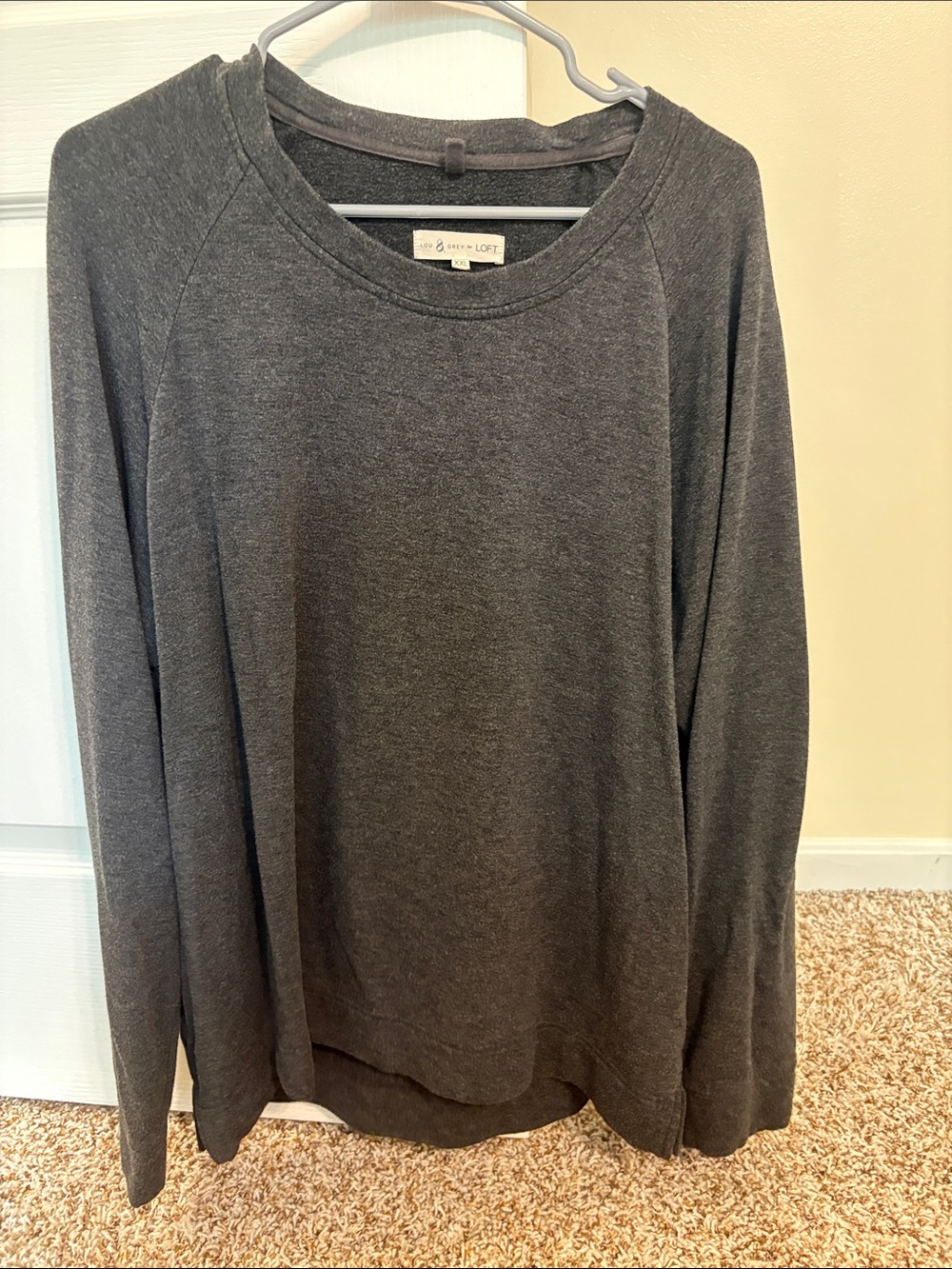 Lou & Grey Charcoal Gray Cozy Pullover Sweatshirt